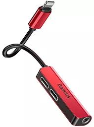Аудио-переходник Baseus L52 3in1 Lightning Sound+Charge Adapter Red (CALL52-91)