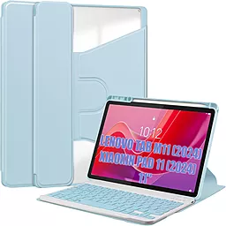 Чехол для планшета BeCover с безпроводной клавиатурой для Lenovo Tab M11 (2024), Xiaoxin Pad 11 (2024) Light Blue (712410) - фото Чехол для планшета BeCover с безпроводной клавиатурой для Lenovo Tab M11 (2024), Xiaoxin Pad 11 (2024) Light Blue (712410)