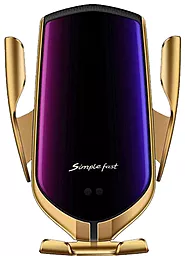 Автотримач з бездротовою зарядкою R1 Wireless Charger Gold - фото Автотримач з бездротовою зарядкою R1 Wireless Charger Gold