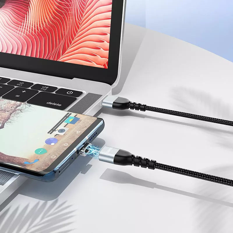 Кабель Hoco U96 Traveller Magnetic Charging Data USB-A - Type-C 15w 3a 1м cable Black - фото 7