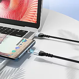 Кабель Hoco U96 Traveller Magnetic Charging Data USB-A - Type-C 15w 3a 1м cable Black - миниатюра 7 Кабель Hoco U96 Traveller Magnetic Charging Data USB-A - Type-C 15w 3a 1м cable Black - миниатюра 7