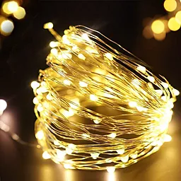 Гирлянда Роса нить 200LED, 220В, 20 метров Теплый белый - фото Гирлянда Роса нить 200LED, 220В, 20 метров Теплый белый