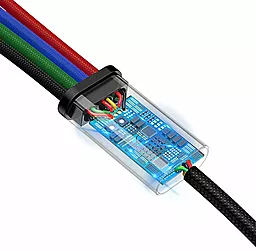USB Кабель Baseus Rapid 18w 3.5a 4-in-1 USB to micro USB/Type-C/Type-C/Lightning Cable black (CA1T4-B01) - мініатюра 3