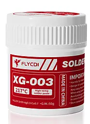 BGA паста FLYCDI (Sn99Ag0.3Cu0.7) XG-003 50 г в пластиковой емкости - фото BGA паста FLYCDI (Sn99Ag0.3Cu0.7) XG-003 50 г в пластиковой емкости