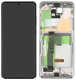 Дисплей Samsung Galaxy S20 Ultra G988 з тачскріном і рамкою, (TFT, без функції відбитка пальця), White - фото Дисплей Samsung Galaxy S20 Ultra G988 з тачскріном і рамкою, (TFT, без функції відбитка пальця), White