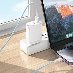 Кабель Borofone BX117 Source USB-A - Lightning 12w 2.4a 1м cable Blue - миниатюра 3