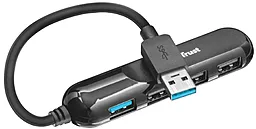 Мультипортовый USB-A хаб Trust USB HUB Aiva 4 Port 3xUSB 2.0, 1xUSB 3.1 Black (22260) - миниатюра 3