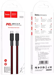 Кабель Hoco X69 Jaeger USB Type-C - Lightning 20w 3a 1м PD сable Black/Red - миниатюра 4 Кабель Hoco X69 Jaeger USB Type-C - Lightning 20w 3a 1м PD сable Black/Red - миниатюра 4
