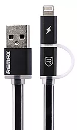 Кабель USB Remax Aurora 2-in-1 USB Lightning/micro USB Cable Black (RC-020t)