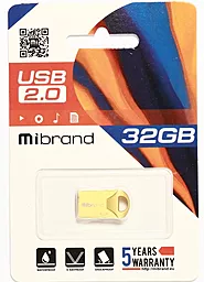 Флешка Mibrand Hawk 32GB USB 2.0 (MI2.0/HA32M1G) Gold - миниатюра 2