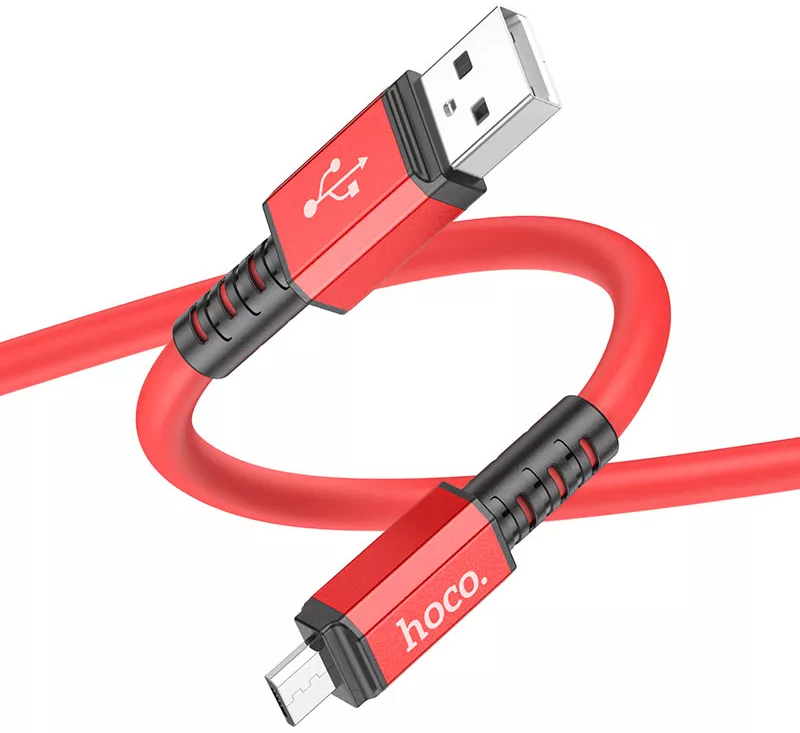 Кабель Hoco X85 Strength USB-A - micro USB 12w 2.4a 1м cable Red - фото 2
