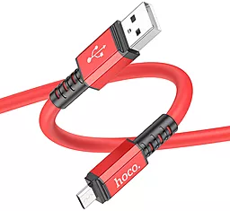 Кабель Hoco X85 Strength USB-A - micro USB 12w 2.4a 1м cable Red - мініатюра 2