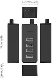 Концентратор (USB-HUB) мультипортовый PowerPlant ORICO W5P-U2-030-BK-PRO 4xUSB 2.0 + 1xUSB-C 0.30m Black (CA911424) - миниатюра 3