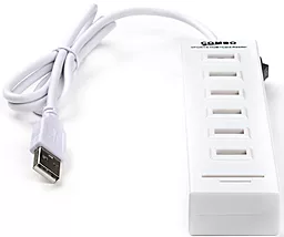 USB хаб Vinga 6xUSB 2.0 Card reader White (HUB031S) - миниатюра 4