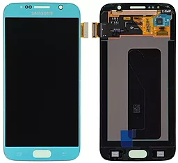 Дисплей Samsung Galaxy S6 G920 з тачскріном, original PRC, Blue Topaz