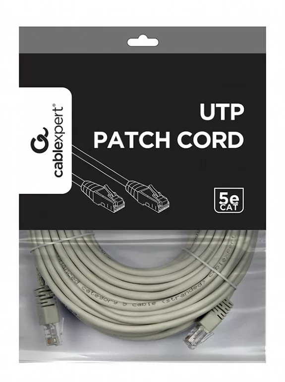 Патч-корд RJ-45 20м Cablexpert Cat. 5e UTP сірий (P12-20M) - фото 3