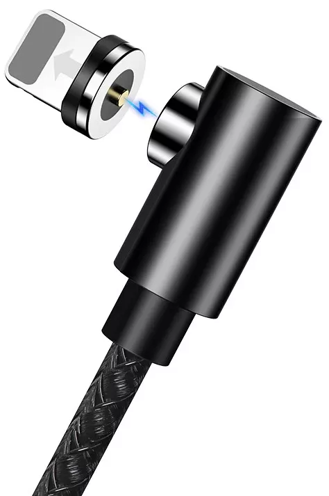 Кабель Usams U54 Right-Angle Magnetic USB-A - Lightning 10w 2a 1м cable Black (US-SJ444) - фото 4