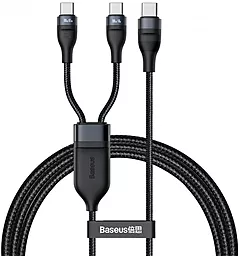 Кабель USB PD Baseus Flash 2-in-1 20V 5A 1.5M USB Type-C - 2xType-C Cable Black (CA1T2-C01)