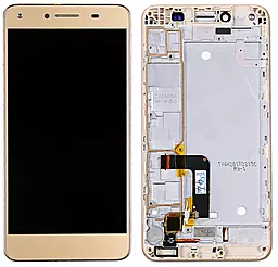 Дисплей Huawei Y5 II, Y5 2, Honor 5, Honor Play 5 с тачскрином и рамкой, Gold - фото Дисплей Huawei Y5 II, Y5 2, Honor 5, Honor Play 5 с тачскрином и рамкой, Gold