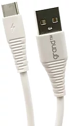 Кабель Grand GC-C01 USB-A - Type-C 12w 2.4a 1м cable White - фото Кабель Grand GC-C01 USB-A - Type-C 12w 2.4a 1м cable White