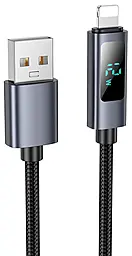 Кабель Hoco X112 Favor з дисплеєм USB-A - Lightning 12w 2.4a 1м cable Black - фото Кабель Hoco X112 Favor з дисплеєм USB-A - Lightning 12w 2.4a 1м cable Black