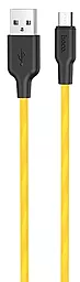 Кабель Hoco X21 Plus Silicone USB-A - micro USB 12w 2.4a 1м cable Black/Yellow
