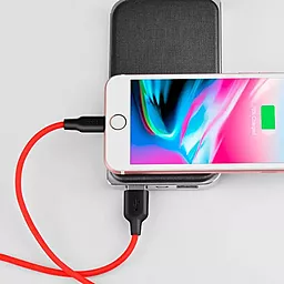 USB Кабель Hoco X21 Plus Silicone Lightning Cable Black/Red - мініатюра 4