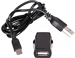 Автомобильное зарядное устройство Global 2.1A Global MSH-SC-031 USB-A + microUSB Cable Black (1283126445767) - миниатюра 3