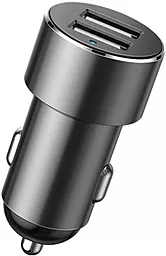 Автомобільний зарядний пристрій з перехідником прикурювача Baseus High Efficiency One to Two Cigarette Lighter Tworeless Black (CRDYQ-01) - мініатюра 3