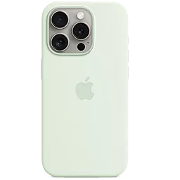 Чехол Silicone Case Full with MagSafe and SplashScreen для Apple iPhone 15 Pro Soft Mint - фото Чехол Silicone Case Full with MagSafe and SplashScreen для Apple iPhone 15 Pro Soft Mint