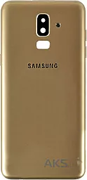 Задняя крышка корпуса Samsung Galaxy J8 2018 J810 со стеклом камеры Original Gold
