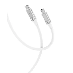 Кабель XO NB-Q252B USB Type-C - Type-C 60w 3a 1м PD cable White - фото Кабель XO NB-Q252B USB Type-C - Type-C 60w 3a 1м PD cable White