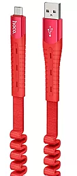 Кабель Hoco U78 Cotton Treasure Elastic USB-A - micro USB 12w 2.4a 1.2м cable Red - фото Кабель Hoco U78 Cotton Treasure Elastic USB-A - micro USB 12w 2.4a 1.2м cable Red