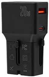 Сетевое зарядное устройство Yesido MC17 20w PD/QC USB-C/USB-A ports chareger (UK/EU/US/AUS) black