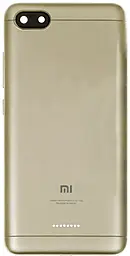 Задняя крышка корпуса Xiaomi Redmi 6A 1SIM со стеклом камеры Gold - фото Задняя крышка корпуса Xiaomi Redmi 6A 1SIM со стеклом камеры Gold