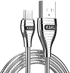 Кабель iKaku ALLOY series USB-A mirco USB 14w 2.8a 1м cable Silver - фото Кабель iKaku ALLOY series USB-A mirco USB 14w 2.8a 1м cable Silver