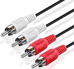 Аудіо кабель PowerPlant 2xRCA M/M Cable 1 м black (CA912032) - мініатюра 4