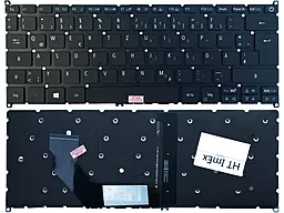 Клавиатура для ноутбука Acer AS SF514-51 без рамки, вертикальный Enter, подсветка клавиш