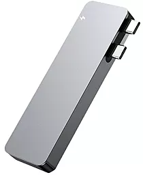 Мультипортовий Type-C хаб Qitech Aluminum Mini USB-C + Type-A + MicroSD + SD