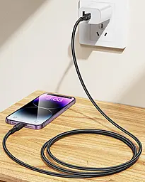 Кабель Borofone BX116 Certain USB Type-C - Lightning 27w 3a 1м PD cable Black - миниатюра 4