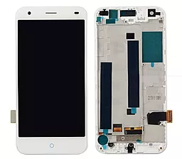Дисплей ZTE Blade S6 с тачскрином и рамкой, White
