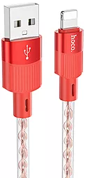 Кабель USB Hoco X99 Crystal Junction 12w 2.4a 1.2m Lightning cable red