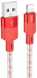 Кабель Hoco X99 Crystal Junction USB-A - Lightning 12w 2.4a 1м cable Red