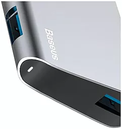 USB Type-C хаб Baseus Enjoyment series Type-C to 2xUSB/USB 3.0/USB-C Gray (CATSX-A0G) - миниатюра 5