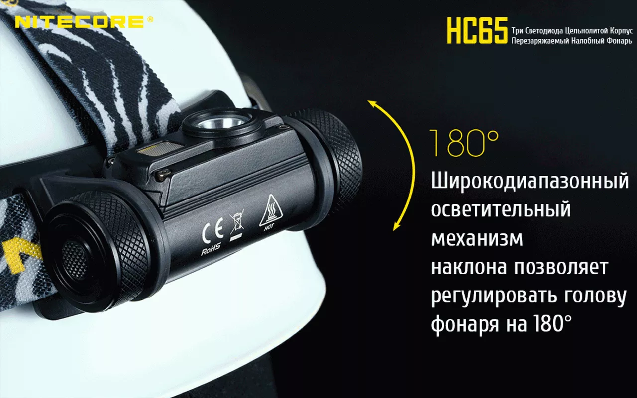 Налобный фонарик Nitecore HC65 (Cree XM-L2 U2 + RED LED) (1x18650, 2xCR123) - фото 16