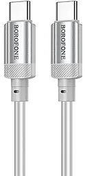 Кабель Borofone BX108 Start USB Type-C - Type-C 60w 3a 1м PD cable Gray - фото Кабель Borofone BX108 Start USB Type-C - Type-C 60w 3a 1м PD cable Gray
