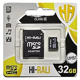 Карта пам'яті Hi-Rali microSDHC 32GB Class 10 UHS-I U3 + SD-адаптер (HI-32GBSD10U3-01)