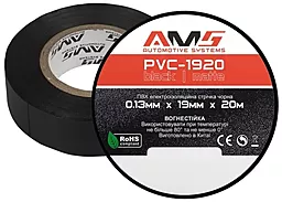 Ізострічка AMS PVC-1920 0.13мм x 19мм x 20м матово чорна - фото Ізострічка AMS PVC-1920 0.13мм x 19мм x 20м матово чорна