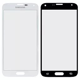 Корпусне скло дисплея Samsung Galaxy S5 G900F, G900M, G900T, G900K, G900S, G900I, G900A, G900W8, G900L, G900H White