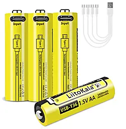 Аккумулятор LiitoKala AA USB-T36 1.5V 2400mAh TipTop 4шт. - фото Аккумулятор LiitoKala AA USB-T36 1.5V 2400mAh TipTop 4шт.